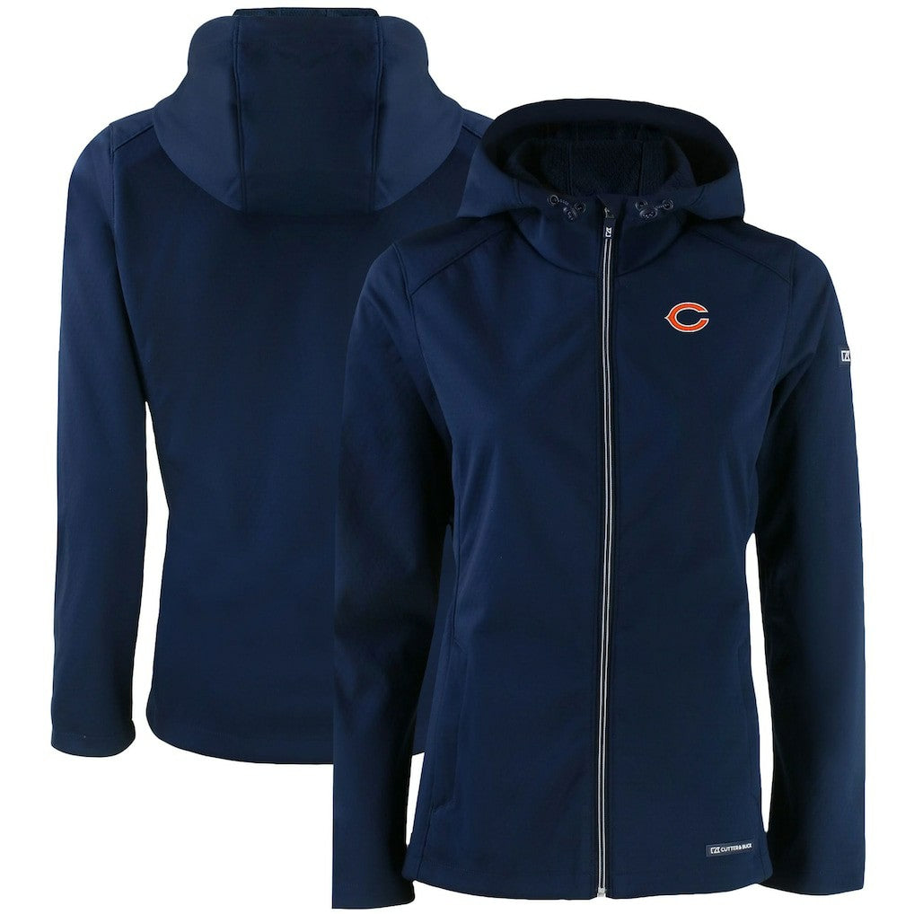 Chicago Bears  Cutter & Buck Women's Evoke Eco Softshell Recycled Full-Zip Hooded Jacket