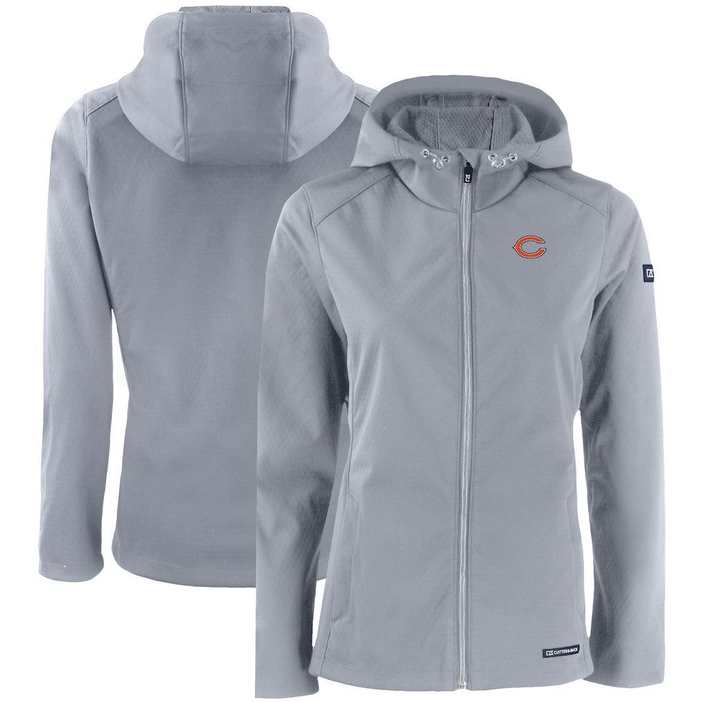 Chicago Bears  Cutter & Buck Women's Evoke Eco Softshell Recycled Full-Zip Hooded Jacket