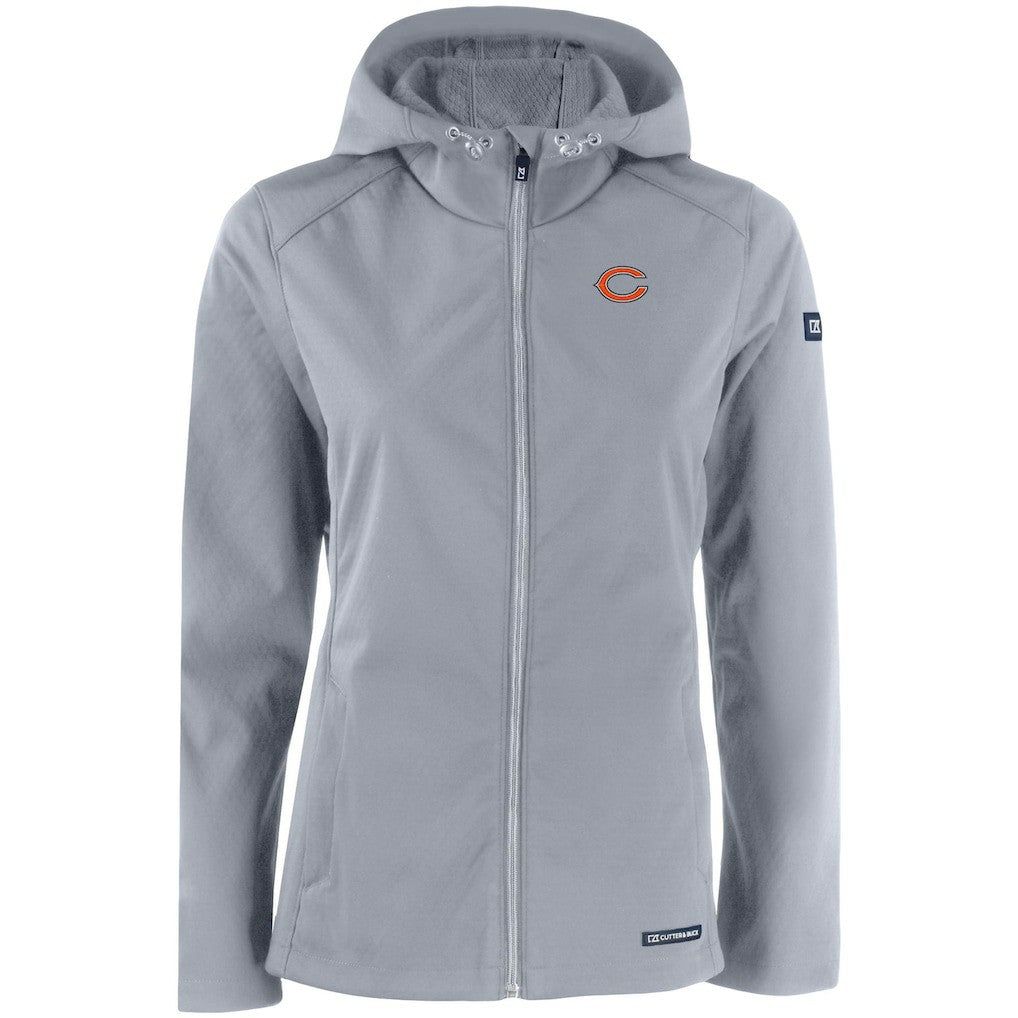Chicago Bears  Cutter & Buck Women's Evoke Eco Softshell Recycled Full-Zip Hooded Jacket