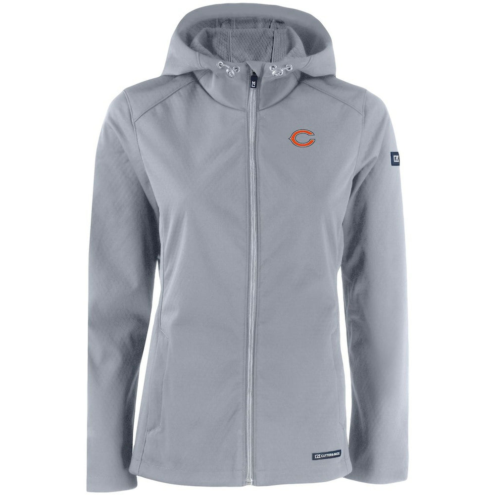 Chicago Bears  Cutter & Buck Women's Evoke Eco Softshell Recycled Full-Zip Hooded Jacket