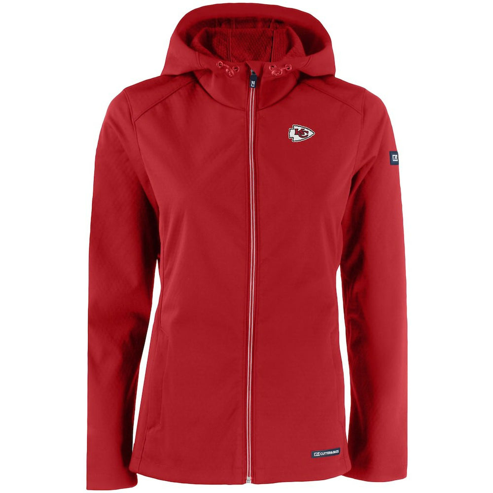 Kansas City Chiefs  Cutter & Buck Women's Evoke Eco Softshell Recycled Full-Zip Hooded Jacket