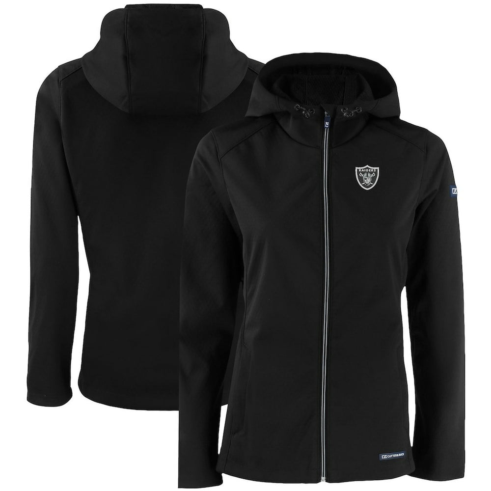 Las Vegas Raiders  Cutter & Buck Women's Evoke Eco Softshell Recycled Full-Zip Hooded Jacket