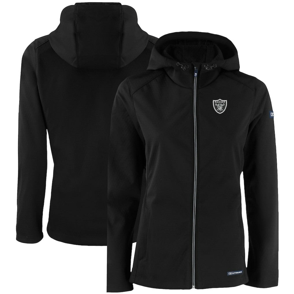 Las Vegas Raiders  Cutter & Buck Women's Evoke Eco Softshell Recycled Full-Zip Hooded Jacket