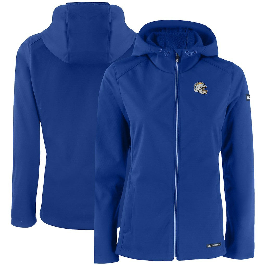 Los Angeles Chargers  Cutter & Buck Women's Evoke Eco Softshell Recycled Full-Zip Hooded Jacket
