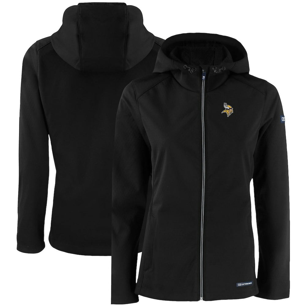 Minnesota Vikings  Cutter & Buck Women's Evoke Eco Softshell Recycled Full-Zip Hooded Jacket