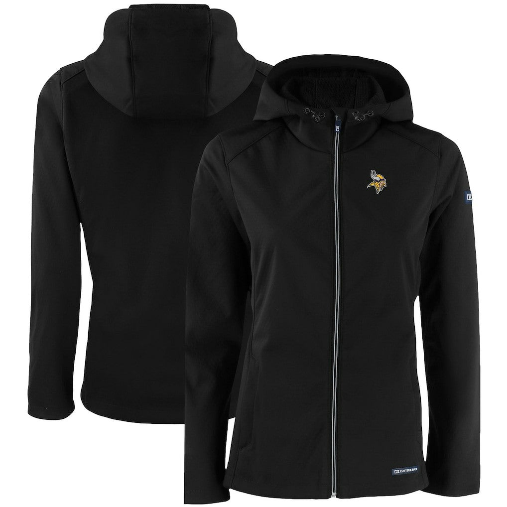 Minnesota Vikings  Cutter & Buck Women's Evoke Eco Softshell Recycled Full-Zip Hooded Jacket
