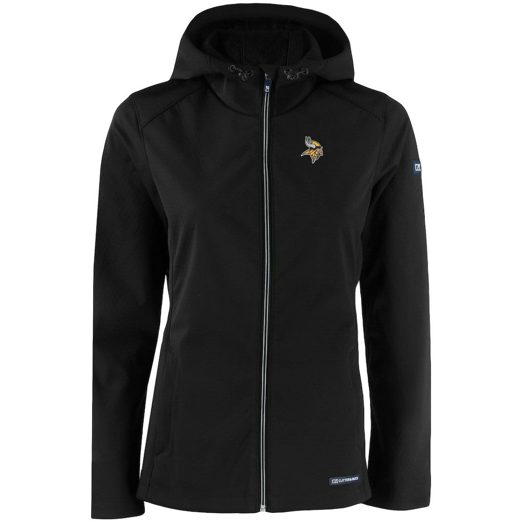 Minnesota Vikings  Cutter & Buck Women's Evoke Eco Softshell Recycled Full-Zip Hooded Jacket