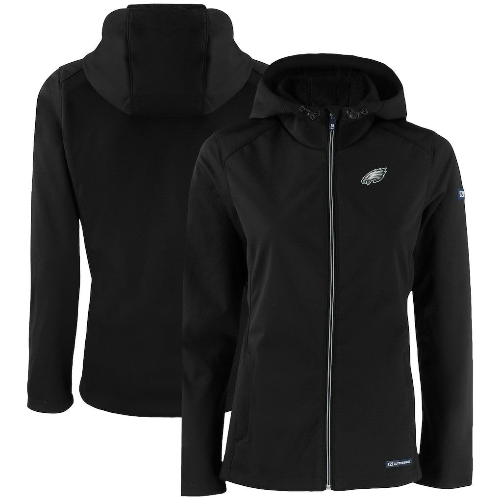 Philadelphia Eagles  Cutter & Buck Women's Evoke Eco Softshell Recycled Full-Zip Hooded Jacket