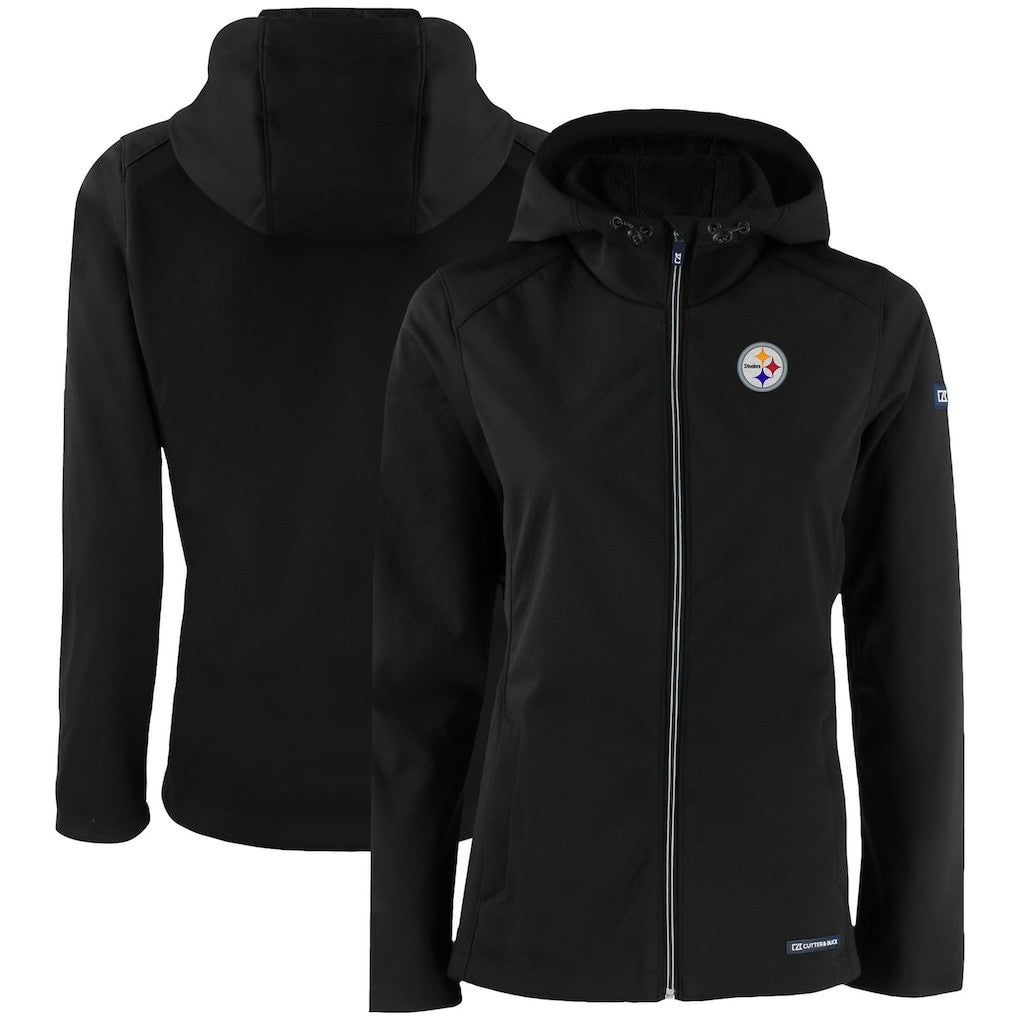 Pittsburgh Steelers  Cutter & Buck Women's Evoke Eco Softshell Recycled Full-Zip Hooded Jacket