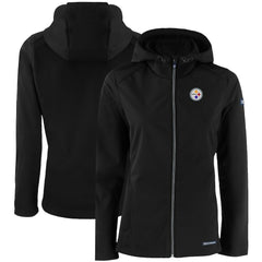 Pittsburgh Steelers  Cutter & Buck Women's Evoke Eco Softshell Recycled Full-Zip Hooded Jacket