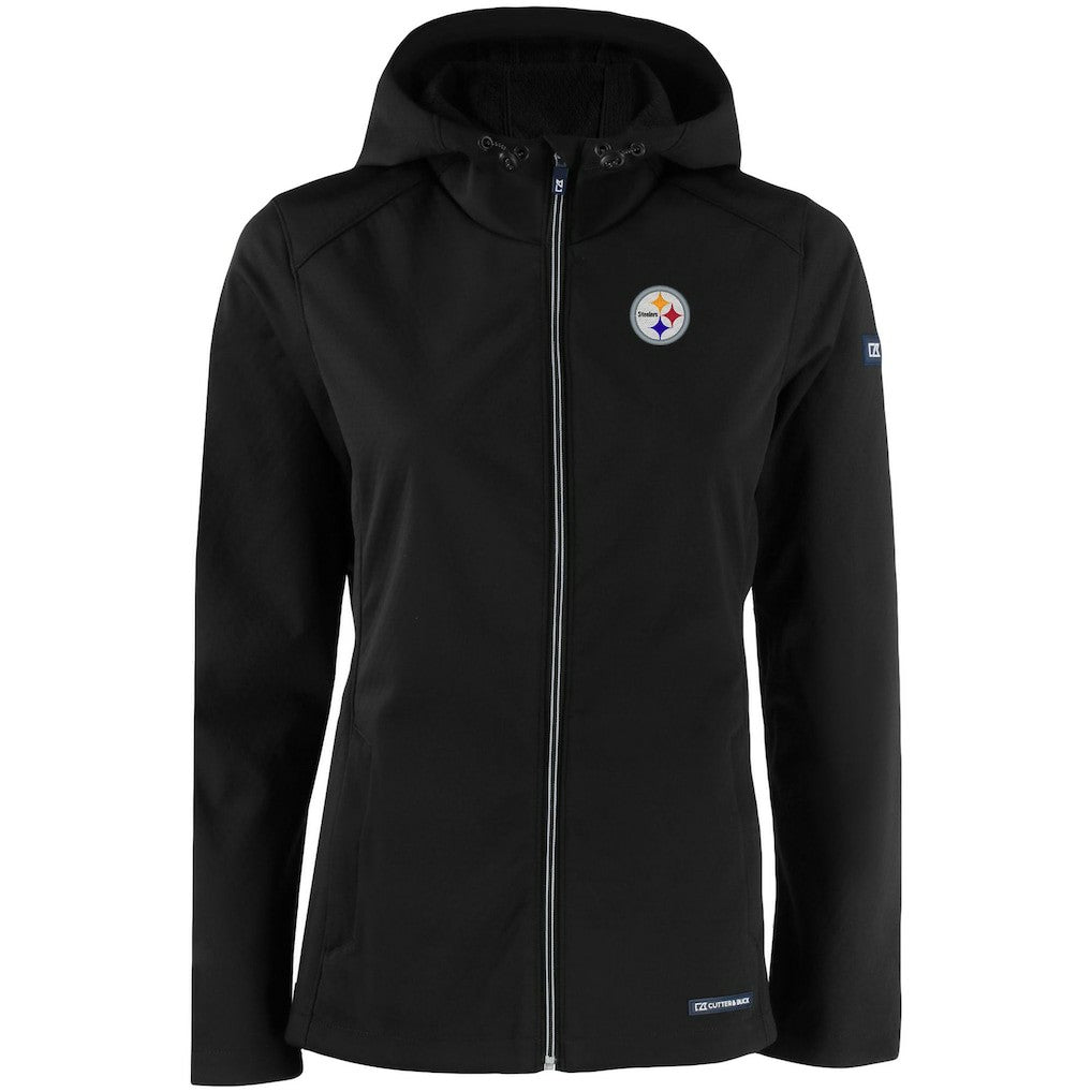 Pittsburgh Steelers  Cutter & Buck Women's Evoke Eco Softshell Recycled Full-Zip Hooded Jacket