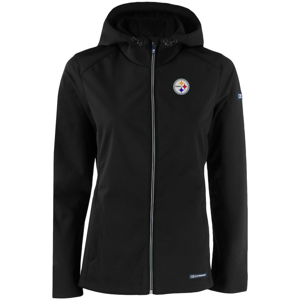 Pittsburgh Steelers  Cutter & Buck Women's Evoke Eco Softshell Recycled Full-Zip Hooded Jacket
