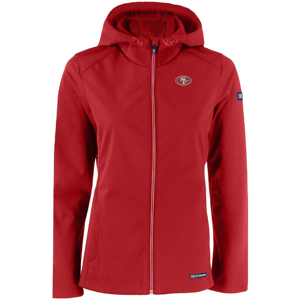 San Francisco 49ers  Cutter & Buck Women's Evoke Eco Softshell Recycled Full-Zip Hooded Jacket