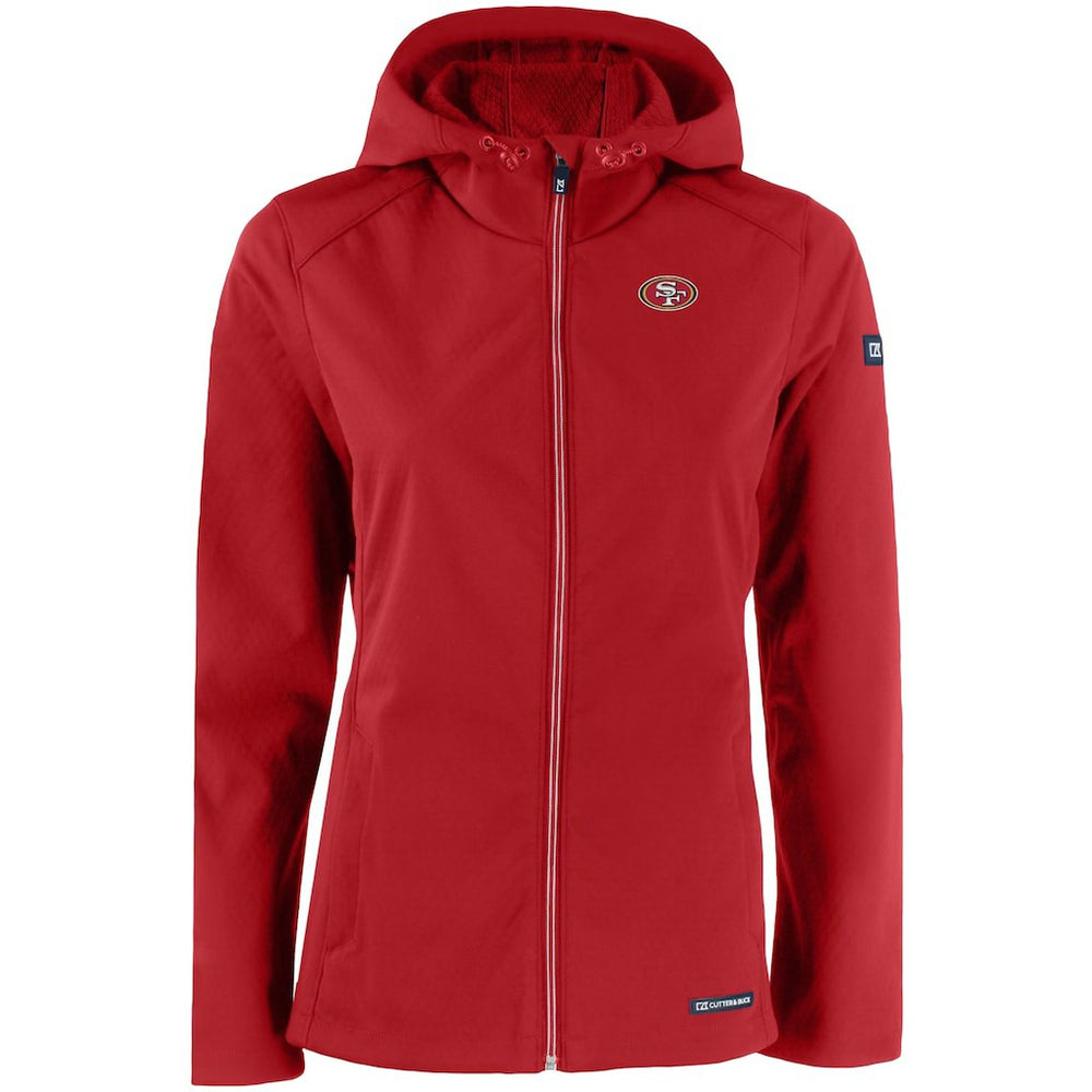 San Francisco 49ers  Cutter & Buck Women's Evoke Eco Softshell Recycled Full-Zip Hooded Jacket