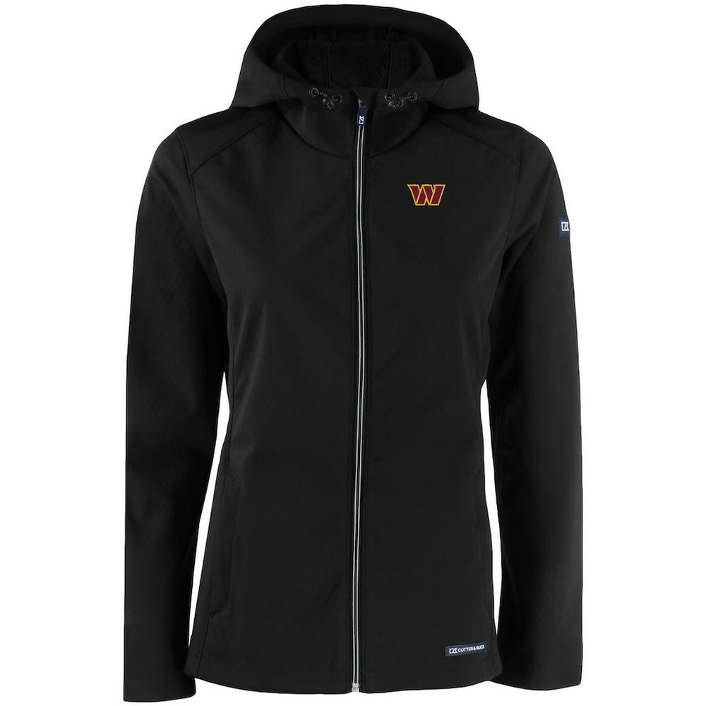 Washington Commanders  Cutter & Buck Women's Evoke Eco Softshell Recycled Full-Zip Hooded Jacket