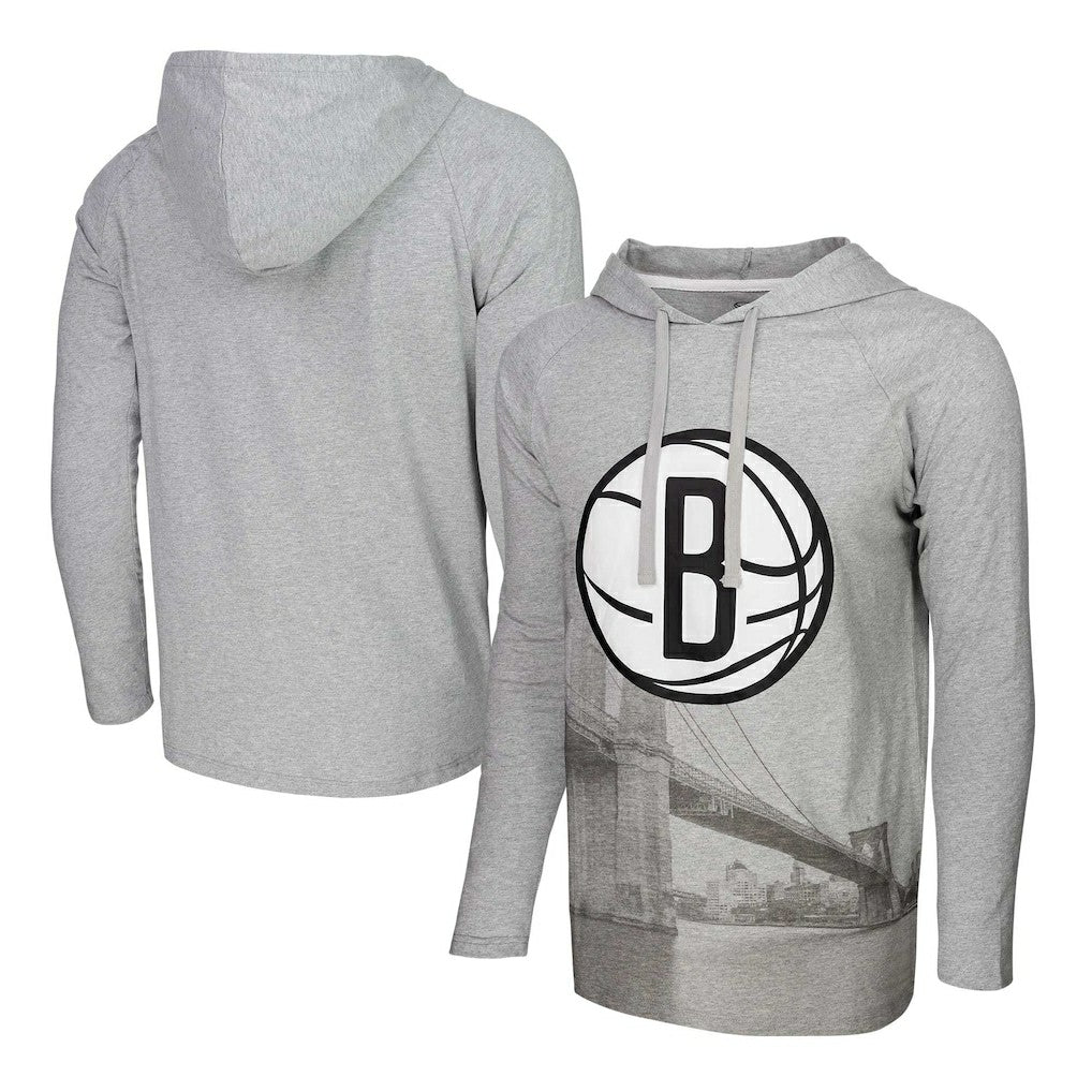 Brooklyn Nets Stadium Essentials Atrium Raglan Long Sleeve Hoodie T-Shirt Discount