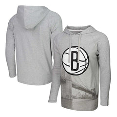 Brooklyn Nets Stadium Essentials Atrium Raglan Long Sleeve Hoodie T-Shirt Discount