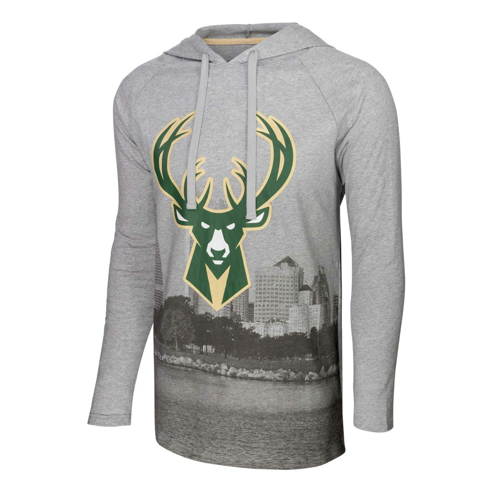 Milwaukee Bucks Stadium Essentials Atrium Raglan Long Sleeve Hoodie T-Shirt Outlet