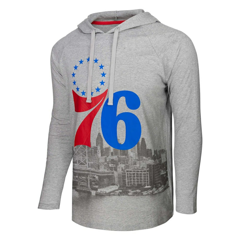 Philadelphia 76ers Stadium Essentials Atrium Raglan Long Sleeve Hoodie T-Shirt On Sale