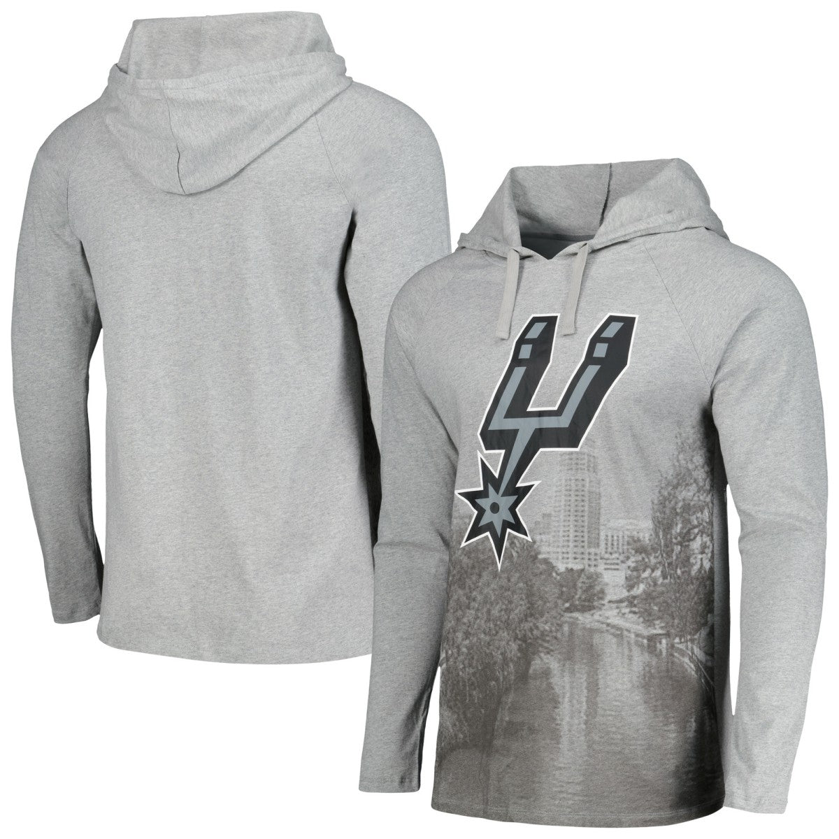 San Antonio Spurs Stadium Essentials Atrium Raglan Long Sleeve Hoodie T-Shirt Discount