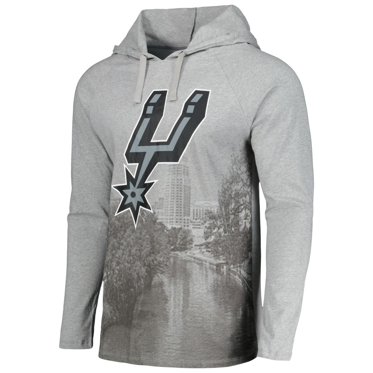 San Antonio Spurs Stadium Essentials Atrium Raglan Long Sleeve Hoodie T-Shirt Discount