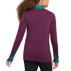Paris Saint-Germain Youth 2024/25 Strike Drill Quarter-Zip Long Sleeve Performance Training Top Burgundy - Nike