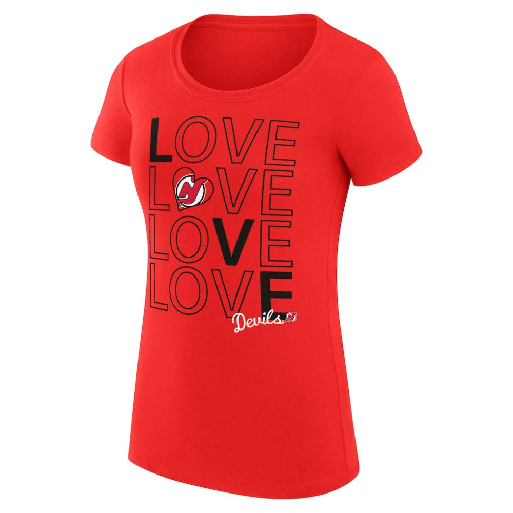 New Jersey Devils G-III 4Her by Carl Banks Women's Super-Slim Fit Lightweight Hockey Love T-Shirt Outlet