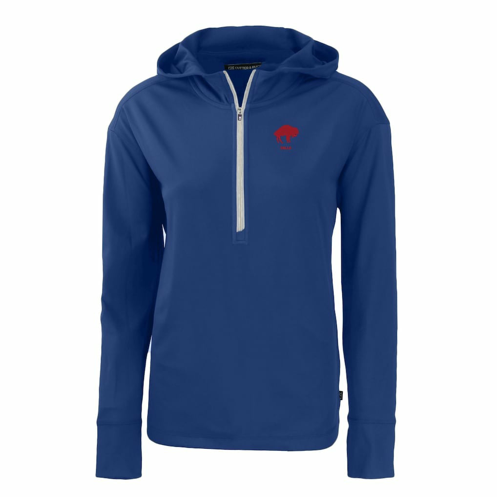 Buffalo Bills  Cutter & Buck Women's Throwback Daybreak Eco Recycled Half-Zip Hoodie