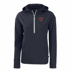 Chicago Bears  Cutter & Buck Women's Throwback Daybreak Eco Recycled Half-Zip Hoodie