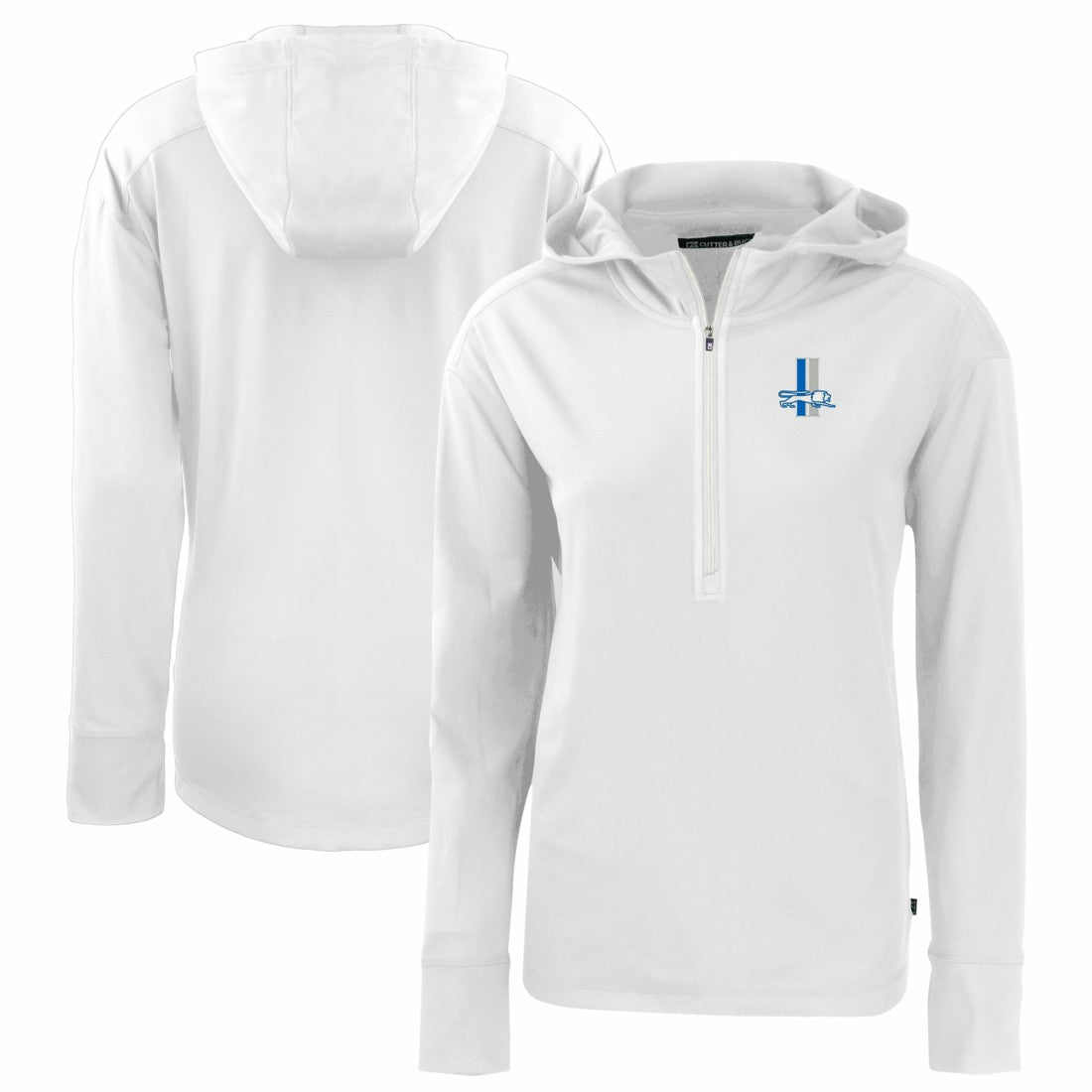 Detroit Lions  Cutter & Buck Women's Throwback Daybreak Eco Recycled Half-Zip Hoodie