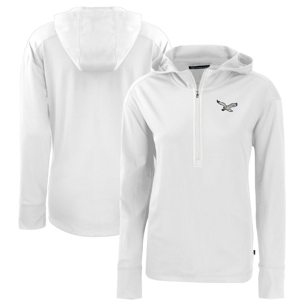 Philadelphia Eagles  Cutter & Buck Women's Throwback Daybreak Eco Recycled Half-Zip Hoodie