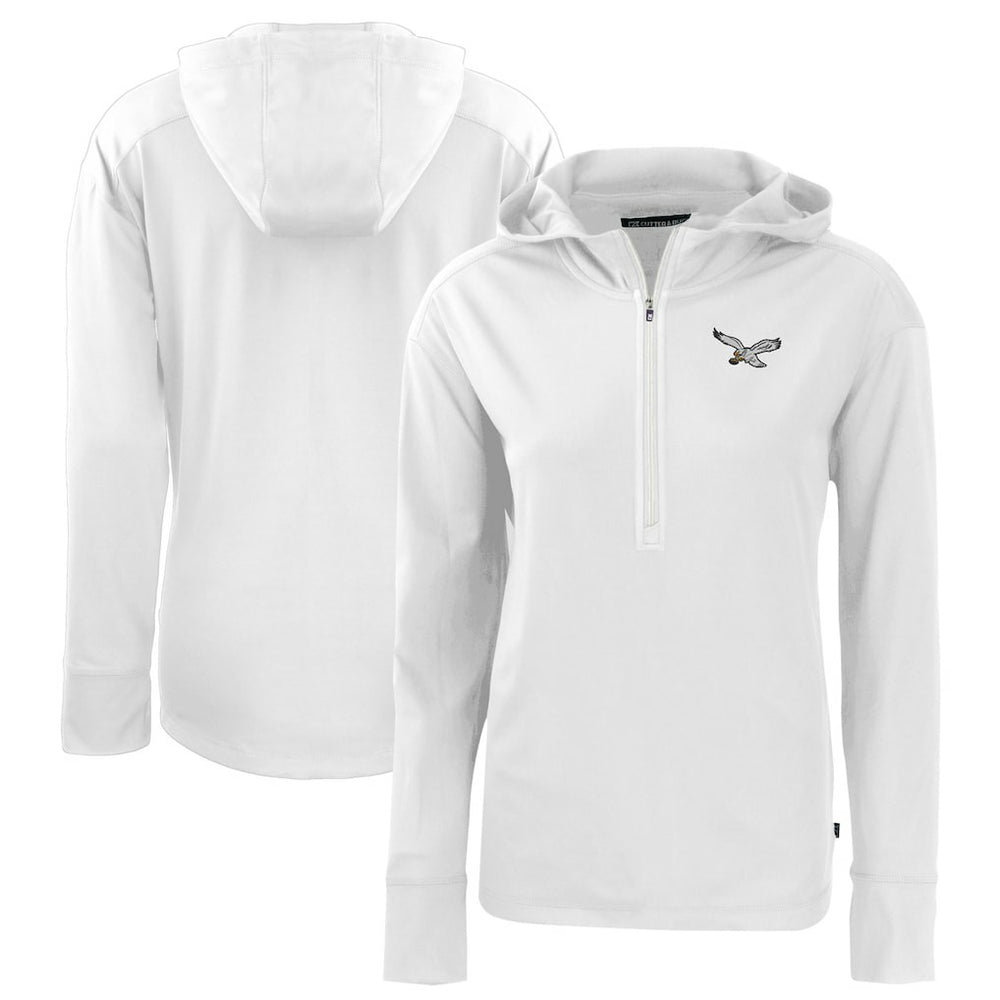 Philadelphia Eagles  Cutter & Buck Women's Throwback Daybreak Eco Recycled Half-Zip Hoodie