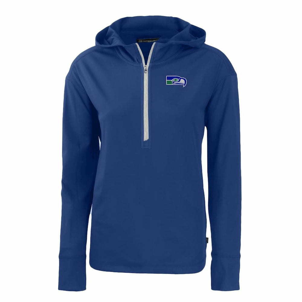 Seattle Seahawks  Cutter & Buck Women's Throwback Daybreak Eco Recycled Half-Zip Hoodie