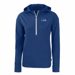 Seattle Seahawks  Cutter & Buck Women's Throwback Daybreak Eco Recycled Half-Zip Hoodie