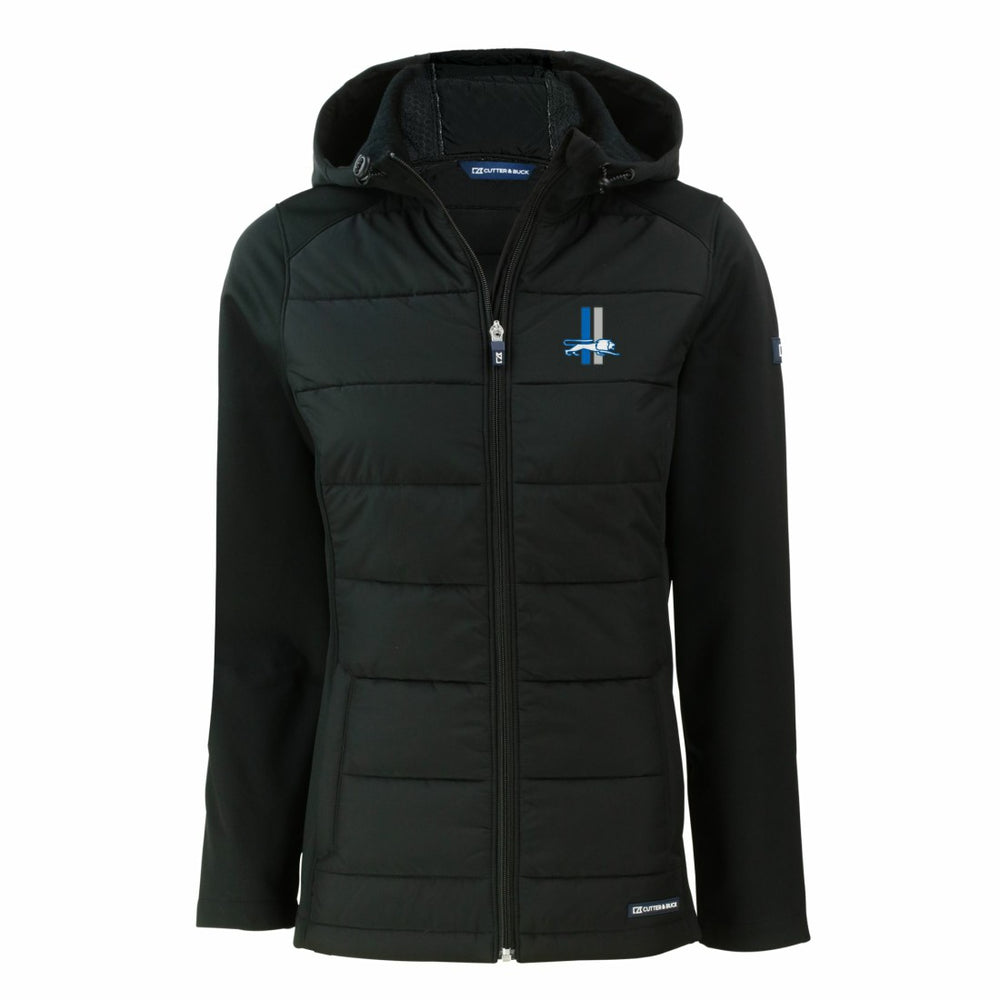 Detroit Lions  Cutter & Buck Women's Throwback Evoke Hybrid Eco Softshell Recycled Full-Zip Hoodie Jacket