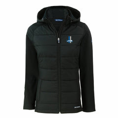 Detroit Lions  Cutter & Buck Women's Throwback Evoke Hybrid Eco Softshell Recycled Full-Zip Hoodie Jacket
