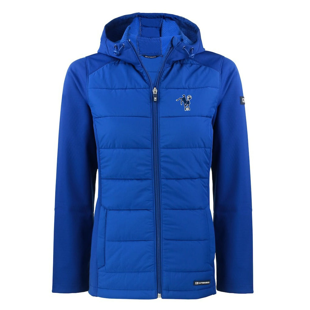 Indianapolis Colts  Cutter & Buck Women's Throwback Evoke Hybrid Eco Softshell Recycled Full-Zip Hoodie Jacket