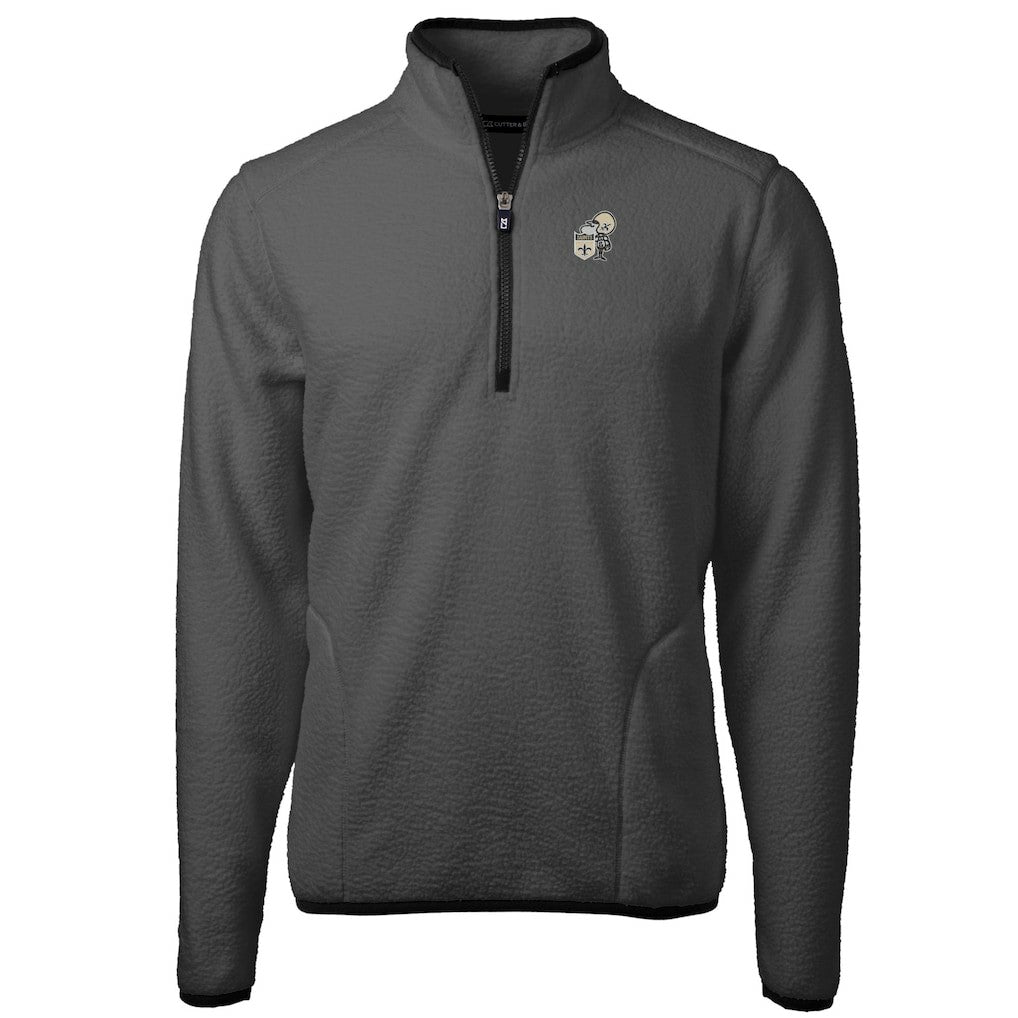 New Orleans Saints  Cutter & Buck Throwback Cascade Eco Sherpa Fleece Quarter-Zip Pullover Jacket