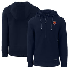 Chicago Bears  Cutter & Buck Throwback Roam Eco Half-Zip Recycled Pullover Hoodie