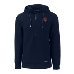 Chicago Bears  Cutter & Buck Throwback Roam Eco Half-Zip Recycled Pullover Hoodie