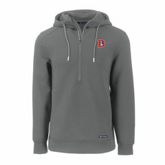 Denver Broncos  Cutter & Buck Throwback Roam Eco Half-Zip Recycled Pullover Hoodie