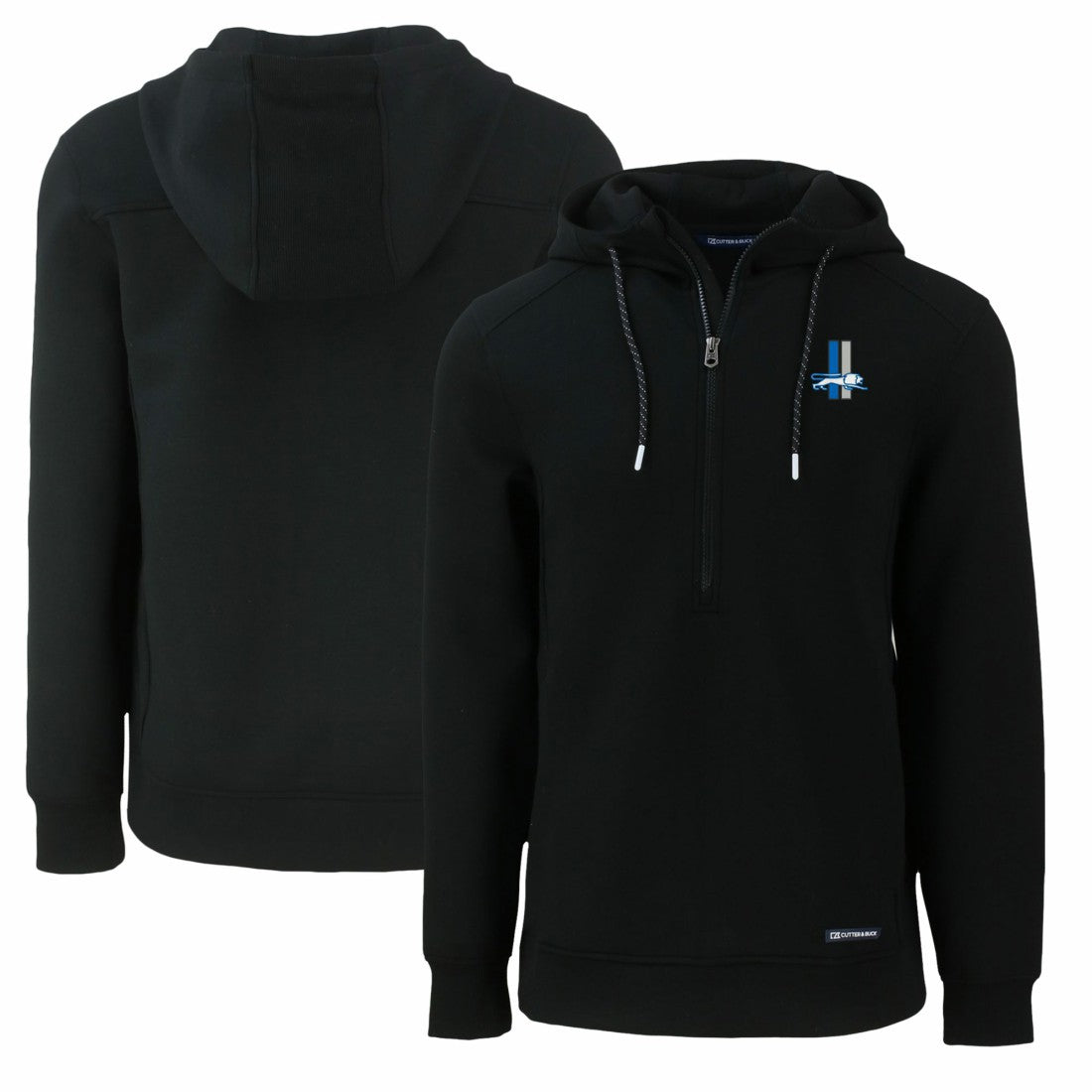 Detroit Lions  Cutter & Buck Throwback Roam Eco Half-Zip Recycled Pullover Hoodie