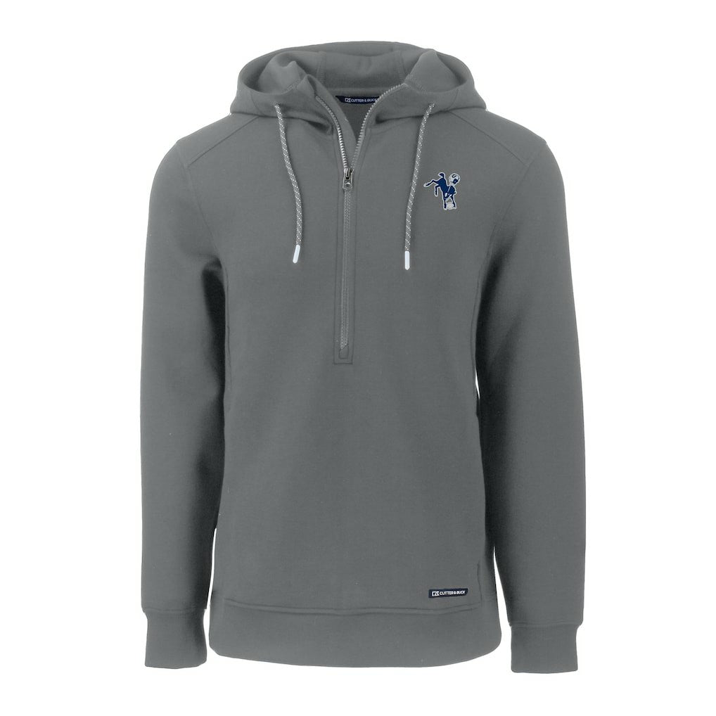 Indianapolis Colts  Cutter & Buck Throwback Roam Eco Half-Zip Recycled Pullover Hoodie