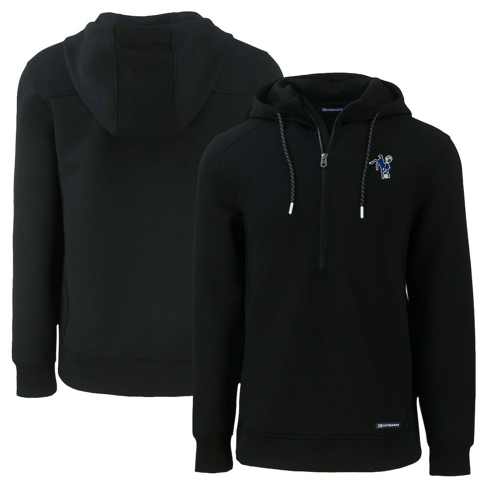 Indianapolis Colts  Cutter & Buck Throwback Roam Eco Half-Zip Recycled Pullover Hoodie