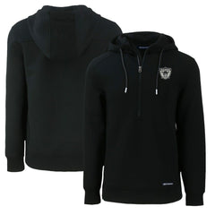 Las Vegas Raiders  Cutter & Buck Throwback Roam Eco Half-Zip Recycled Pullover Hoodie