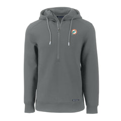 Miami Dolphins  Cutter & Buck Throwback Roam Eco Half-Zip Recycled Pullover Hoodie