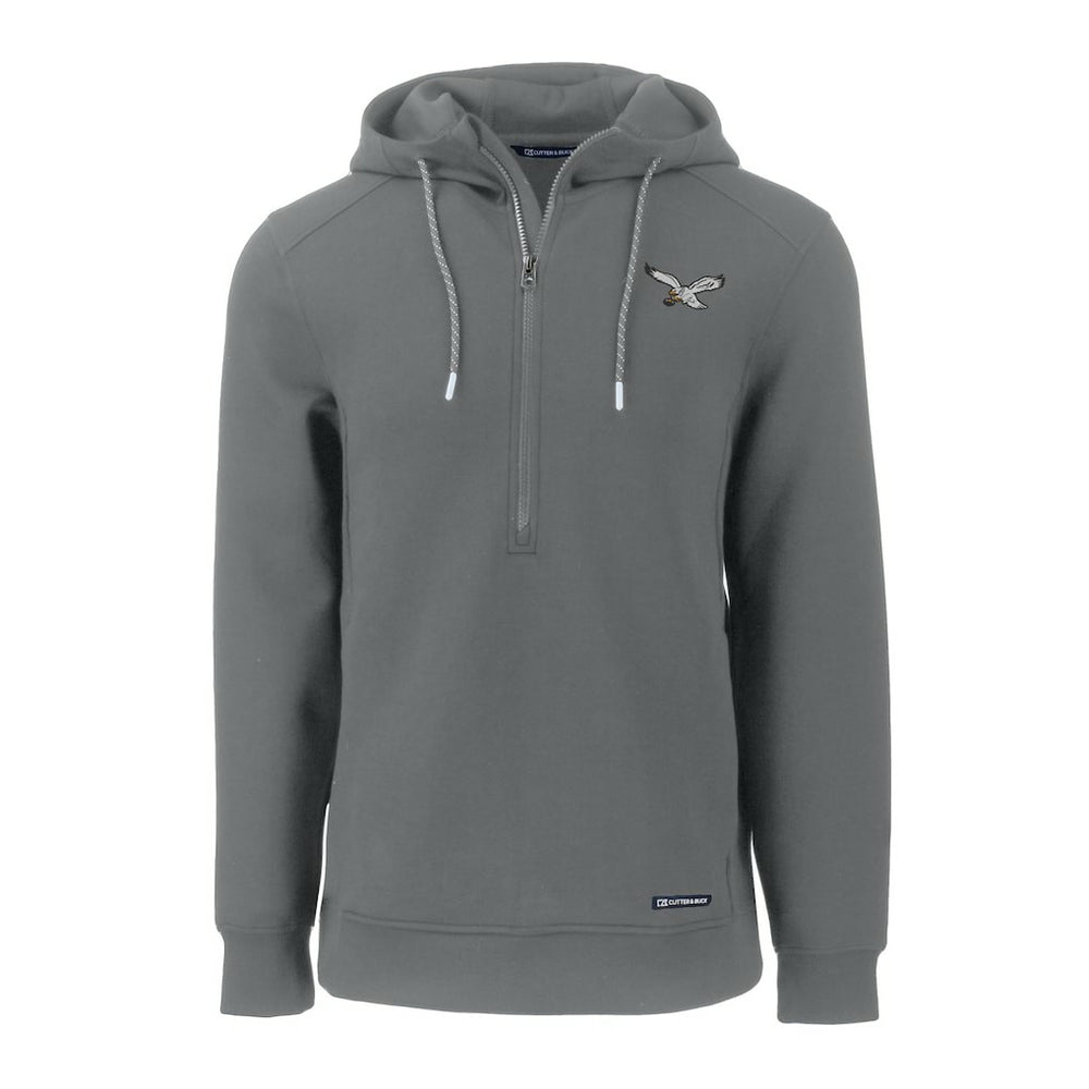 Philadelphia Eagles  Cutter & Buck Throwback Roam Eco Half-Zip Recycled Pullover Hoodie