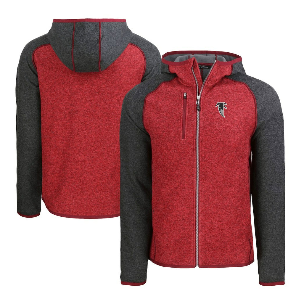 Atlanta Falcons  Cutter & Buck Throwback Mainsail Sweater-Knit Full-Zip Hoodie