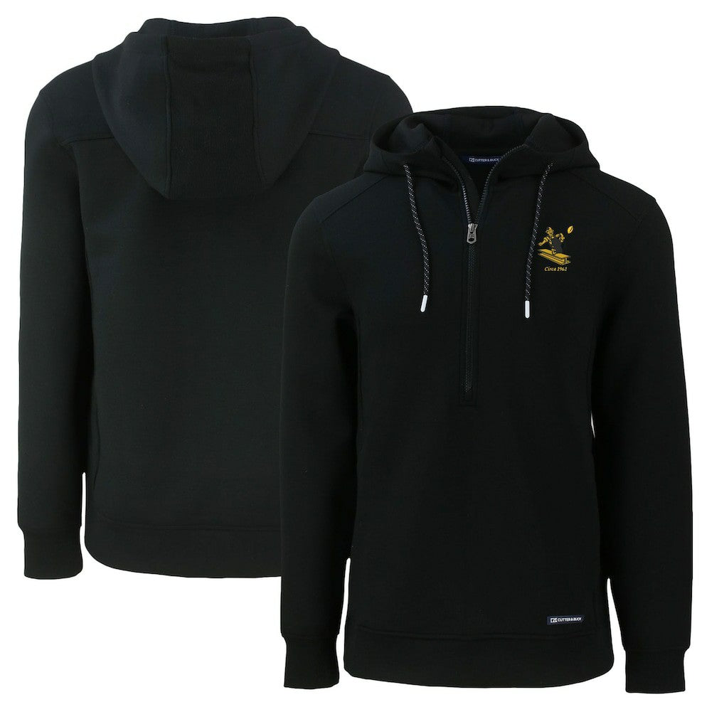 Pittsburgh Steelers  Cutter & Buck Throwback Roam Eco Half-Zip Recycled Pullover Hoodie