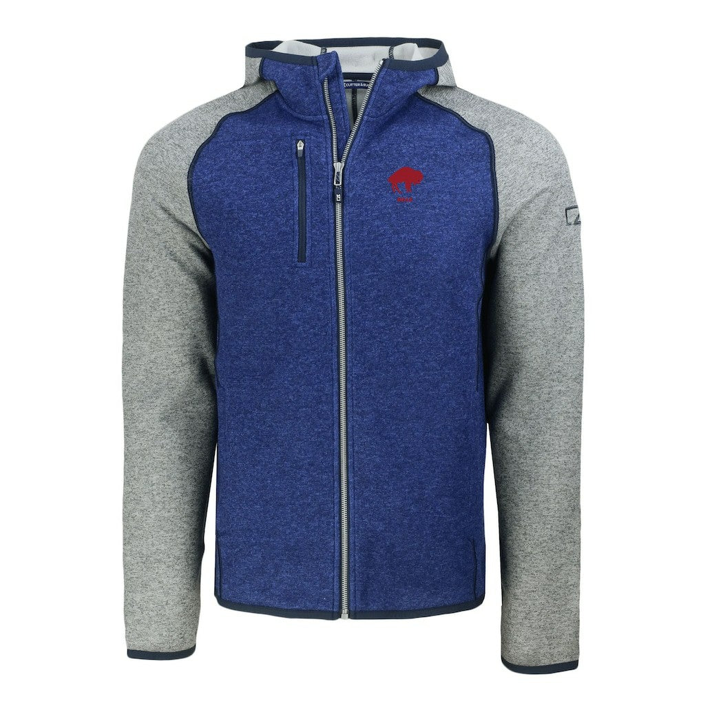 Buffalo Bills  Cutter & Buck Throwback Mainsail Sweater-Knit Full-Zip Hoodie